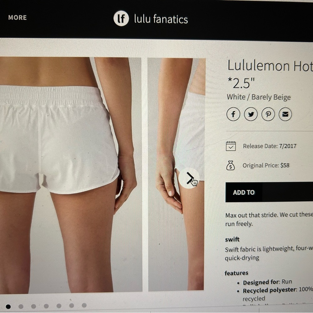 lululemon Hottie Hot shorts size 4.